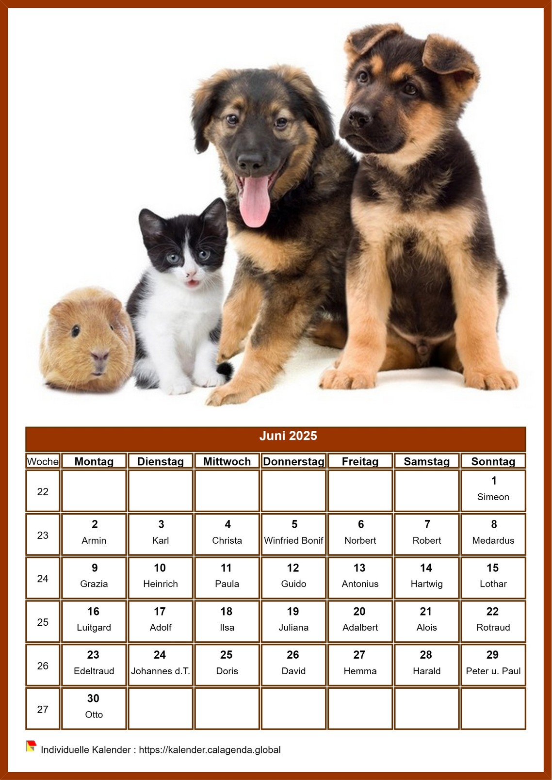 Kalender Juni 2025 Hunde Kalender Juni 2025 Hunde