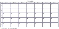Kalender Februar 2025