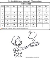 Februar 2025 Malkalender Februar 2025 Malkalender
