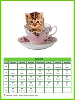 April 2025 Kalender der Serie „Katzen“
