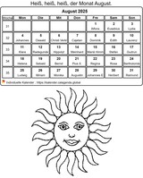August 2025 Malkalender