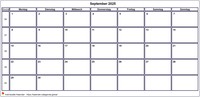 Kalender September 2025