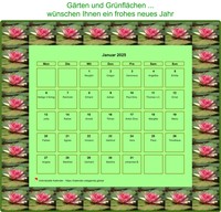 Kalender Juli 2025 Seerosenmuster