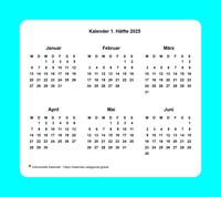2025 Halbjahreskalender mit Rand 2025 Halbjahreskalender mit Rand