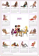 Kalender 2025 Jahreskalender Tubes Frauen