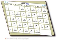 Kalender August 2025 3D-Stil Kalender August 2025 3D-Stil