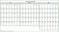 2025 Vierteljahreskalender im Querformat