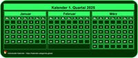 2025 vierteljährlicher grüner Minikalender