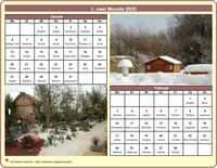 2025 Zweimonatskalender mit jedem Monat einem anderen Foto