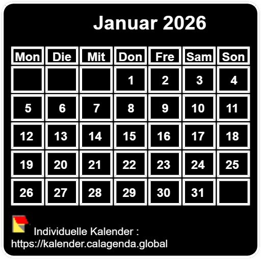 Kalender monatlich 2026 zum Ausdrucken, schwarzer Hintergrund, winzige Größe, Taschenformat, spezielle Brieftasche