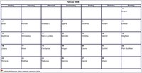 2026 Kalender Februar Leerformat Querformat