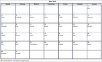 2026 Kalender März Leerformat Querformat