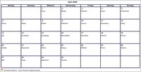2026 Kalender April Leerformat Querformat