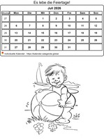 Juli 2026 Malkalender Juli 2026 Malkalender