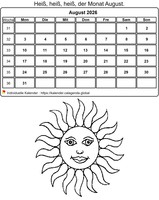 August Malkalender
