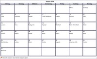 2026 Kalender August Leerformat Querformat
