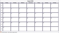 Kalender August 2026