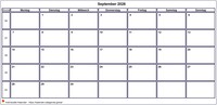 Kalender September 2026