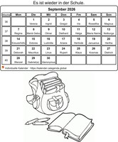 September 2026 Malkalender