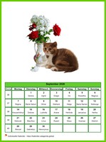 September 2026 Kalender der Serie „Katzen“