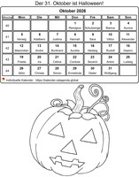 Oktober Malkalender