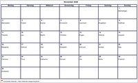 2026 Kalender November Leerformat Querformat