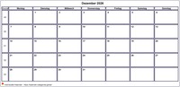 Kalender Dezember 2026 Kalender Dezember 2026