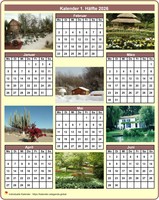 Halbjahreskalender mit jedem Monat einem anderen Foto
