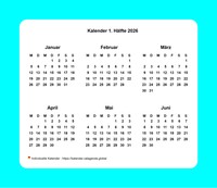 Halbjahreskalender mit Rand