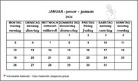 Monatlich Kalender für Grundschulen