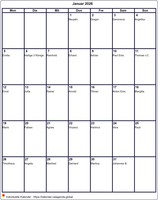 Kalender monatlich leer