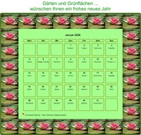 Kalender monatlich Seerosenmuster