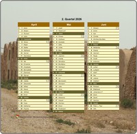 Vierteljahreskalender im Hochformat mit Foto