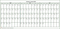 Vierteljahreskalender im Querformat