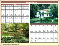 Zweimonatskalender mit jedem Monat einem anderen Foto