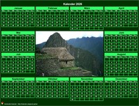 2026 grüner Fotokalender