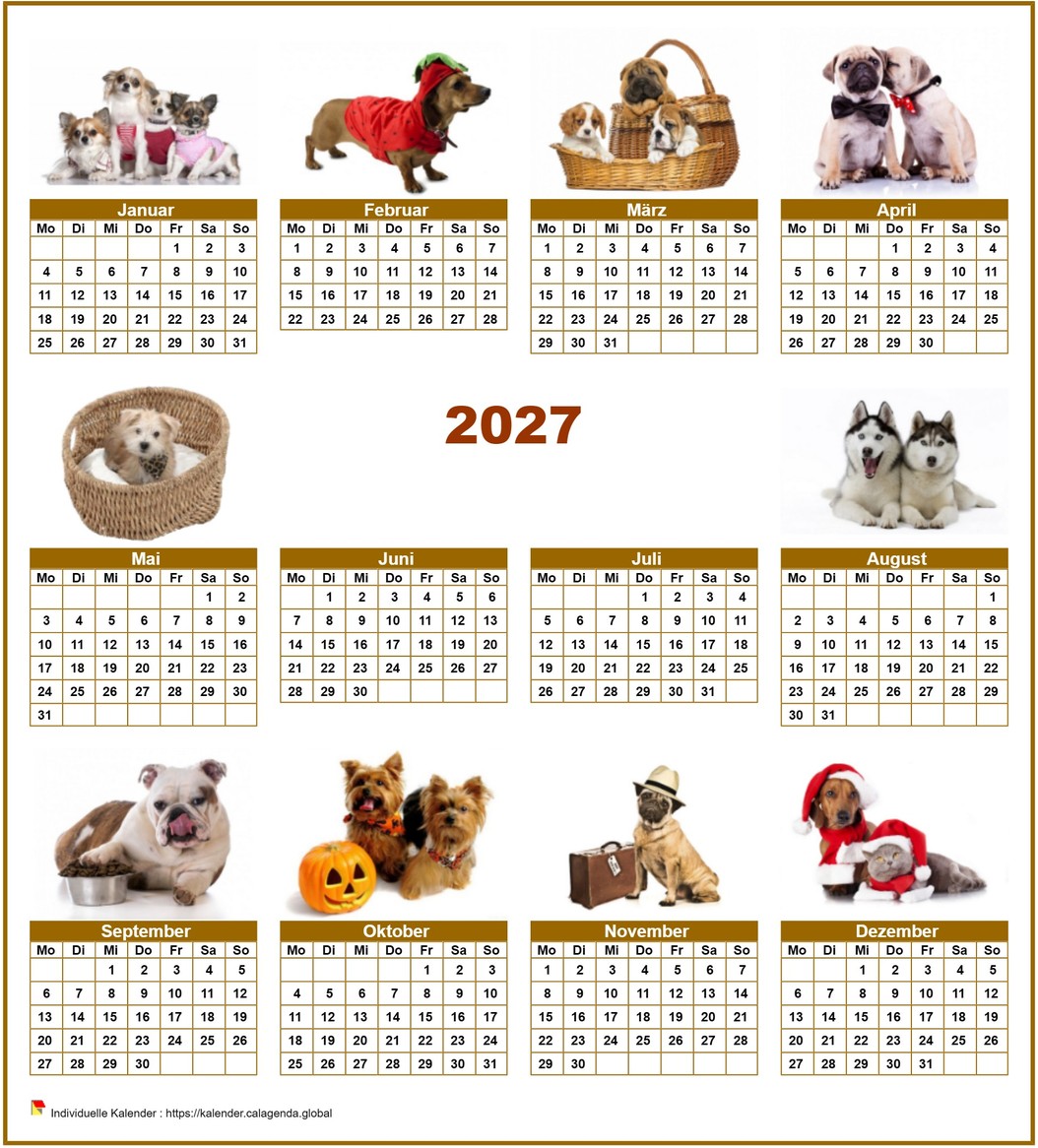 Kalender 2027 Jahresspecial 'Hunde' mit 10 Fotos