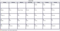 2027 Kalender Januar Leerformat Querformat