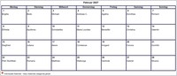 2027 Kalender Februar Leerformat Querformat