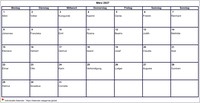 2027 Kalender März Leerformat Querformat