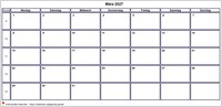 Kalender März 2027