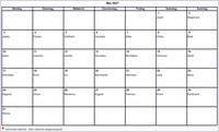 2027 Kalender Mai Leerformat Querformat