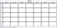 Kalender Juli 2027 Kalender Juli 2027