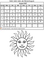 August 2027 Malkalender