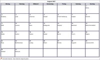 2027 Kalender August Leerformat Querformat 2027 Kalender August Leerformat Querformat