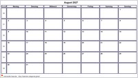 Kalender August 2027 Kalender August 2027