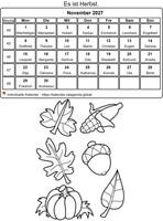 November 2027 Malkalender