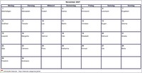 2027 Kalender November Leerformat Querformat