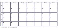 Kalender November 2027