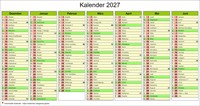 Siebenmonatskalender 2027